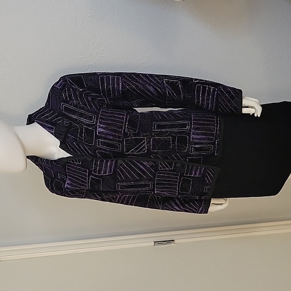 VTG COLDWATER CREEK 1990s Metallic Surrealism Asian Interchangeable Jacket - Picture 2 of 10